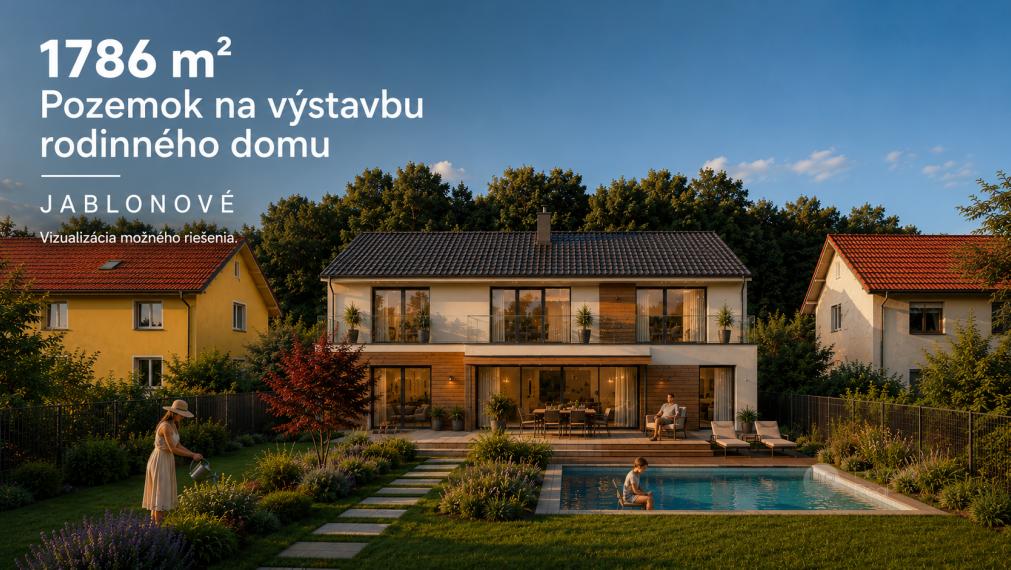 STAVEBNÝ POZEMOK 1 786 m² POD LESOM | JABLONOVÉ | STAVEBNÉ POVOLENIE | IS PRI POZEMKU | VÝNIMOČNÁ LOKALITA. 
