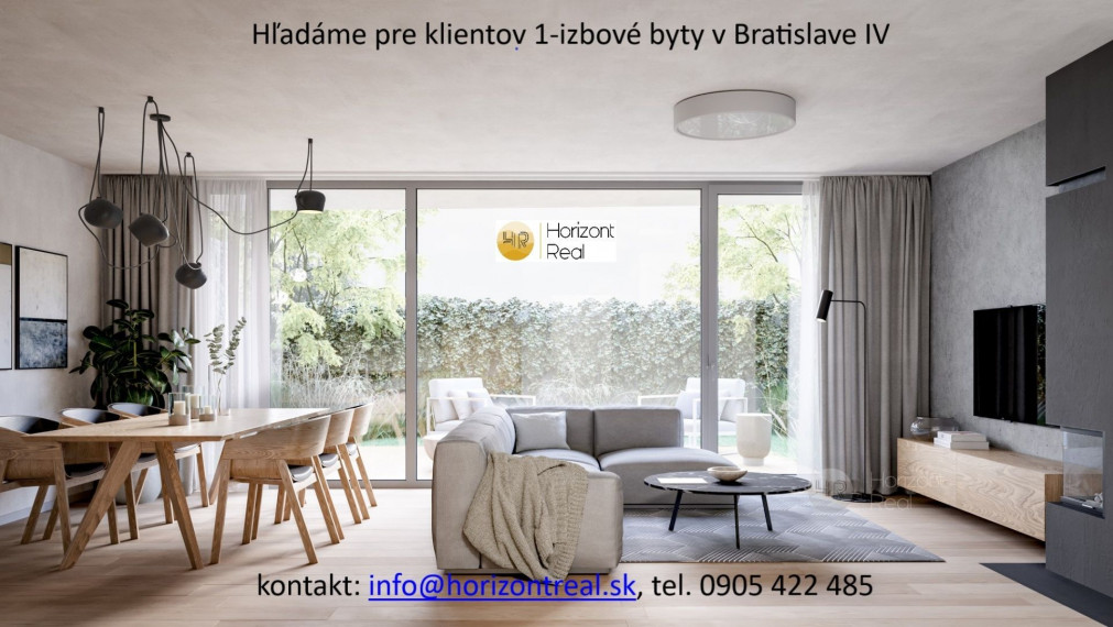 Horizont real hľadá pre klientov 1-izbové byty v Bratislave IV